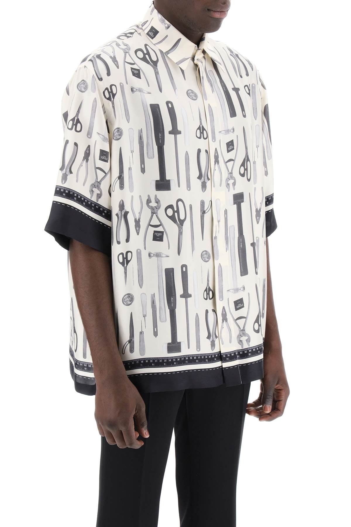 short-sleeved silk shirt for