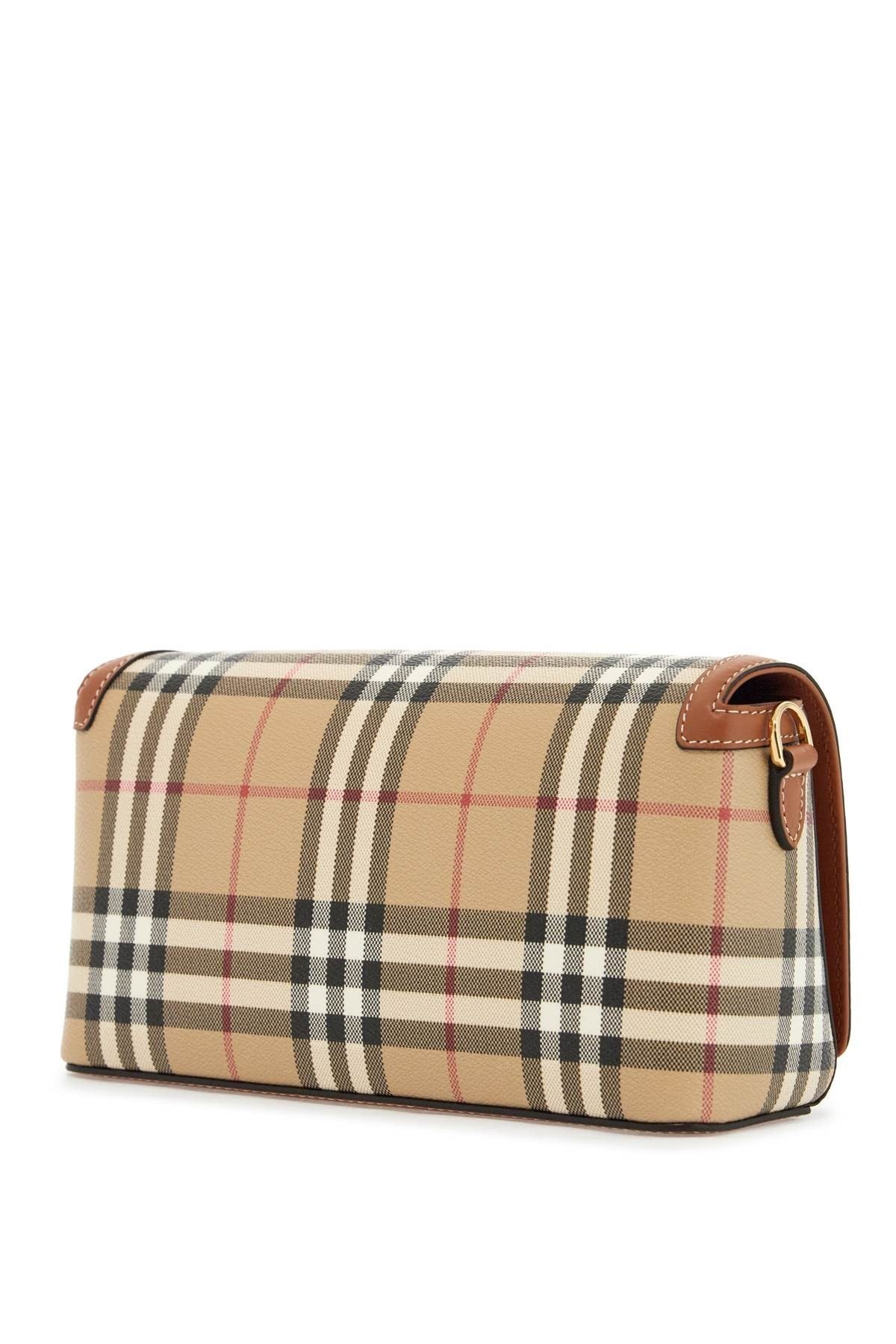 'shoulder bag with check pattern notes