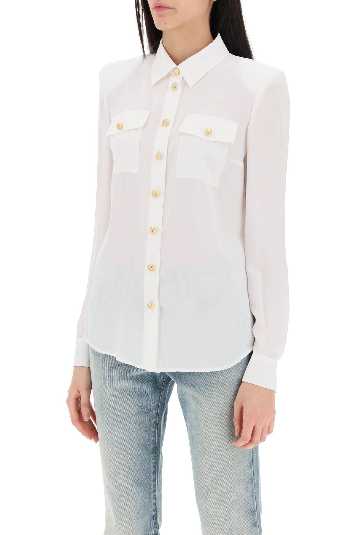 Silk Shirt With Padded Shoulders