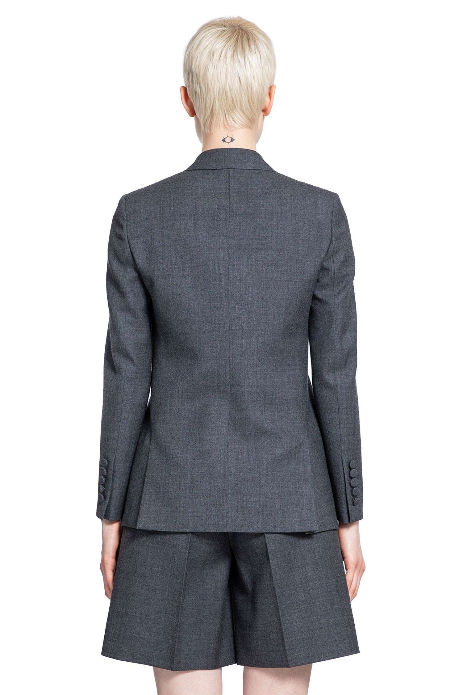 Single-Breasted Wool Grisaille Blazer