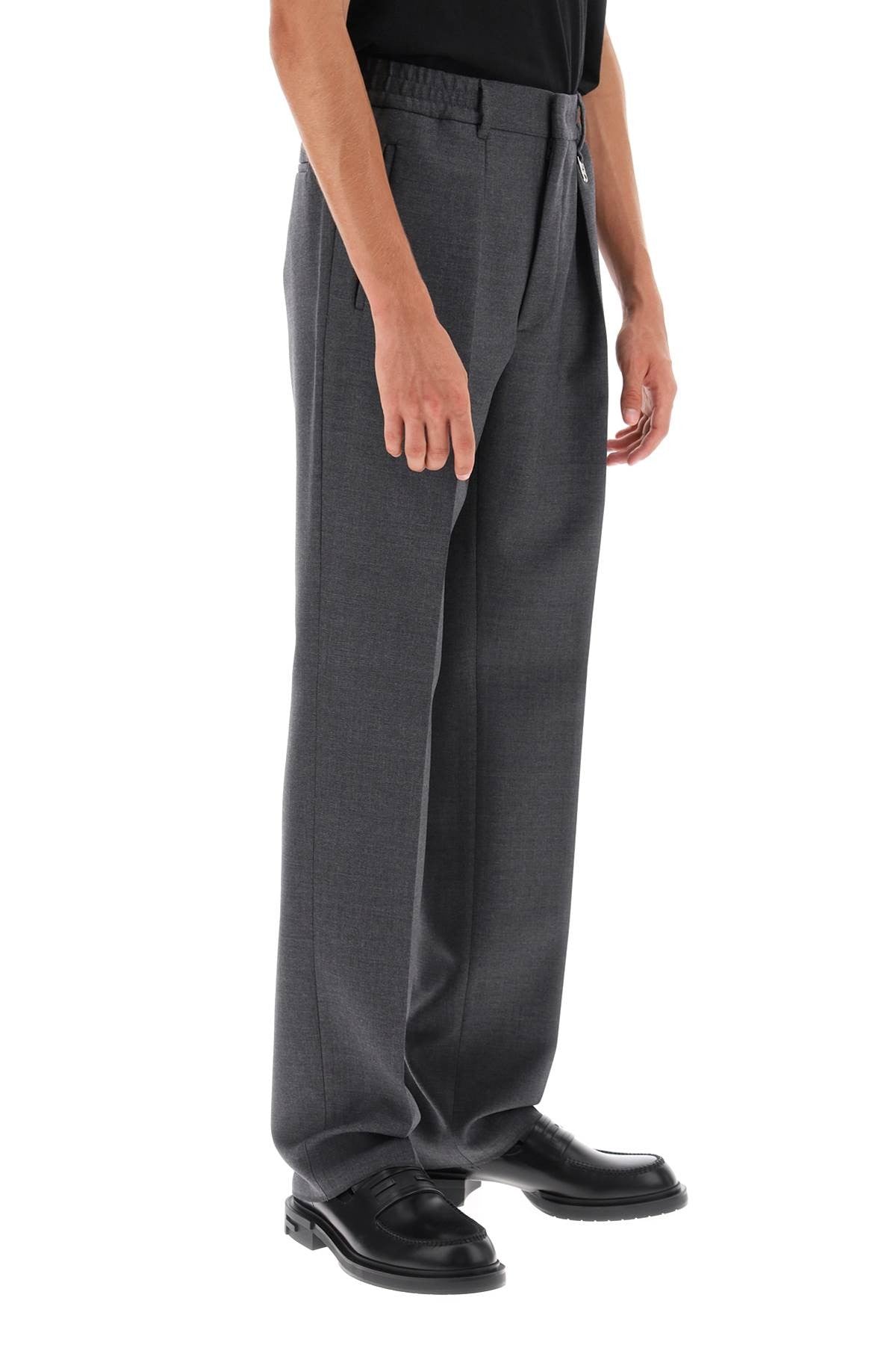 Single Pleat Merino Wool Trousers