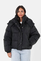 Womens Iridescent Puffer with Hood