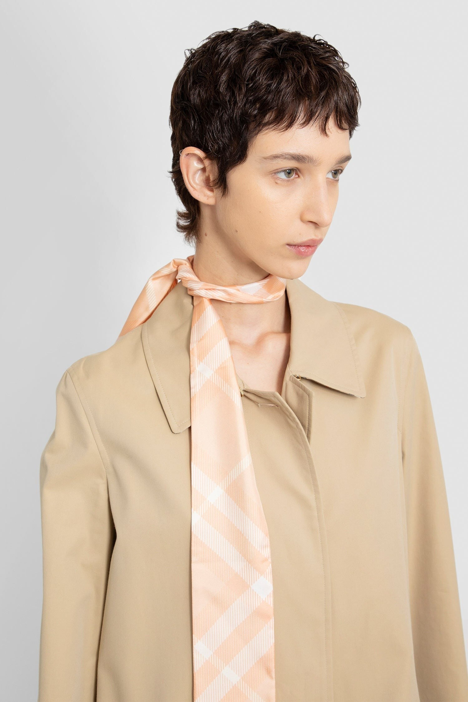 Skinny Check Silk Scarf
