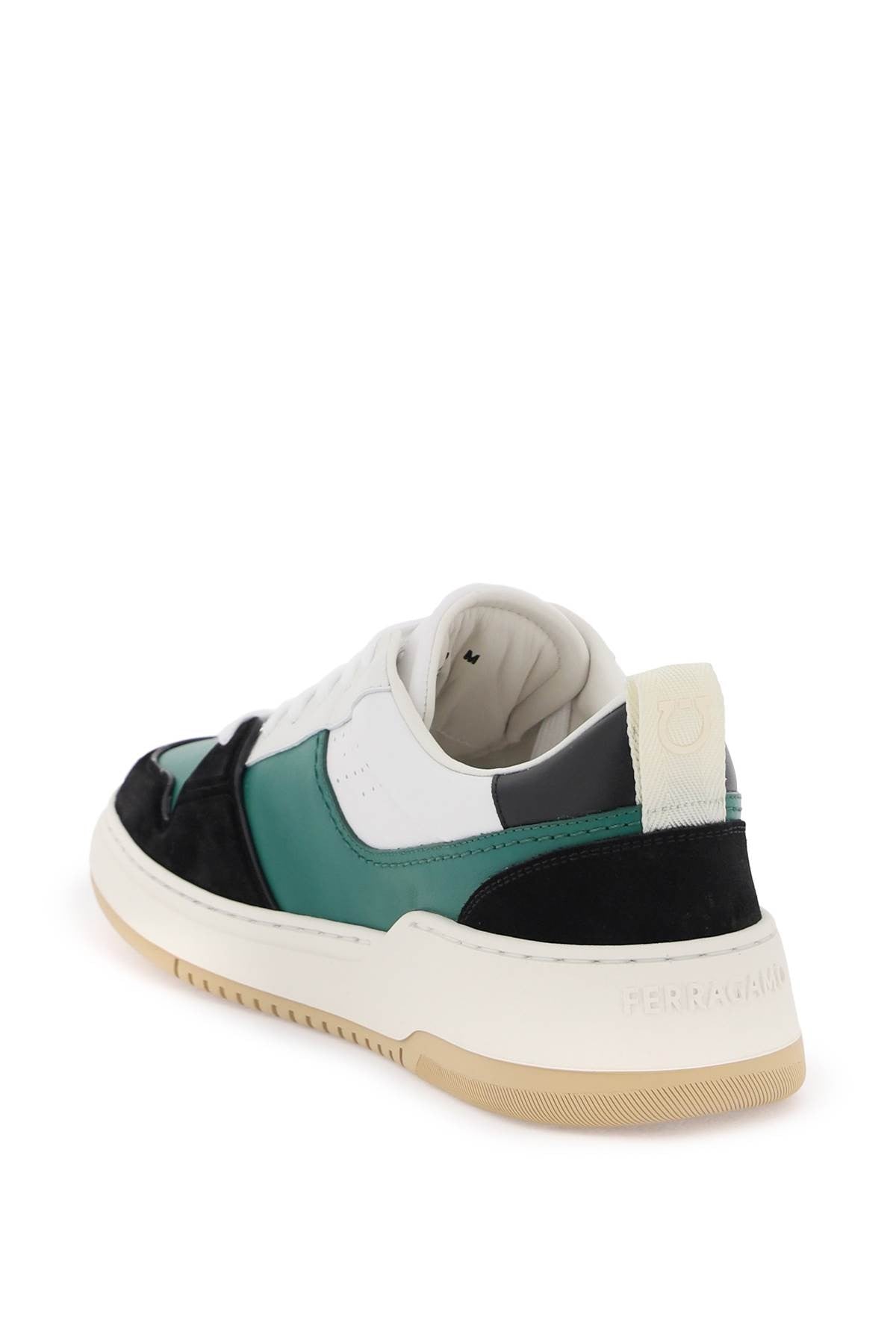 smooth and suede leather sneakers