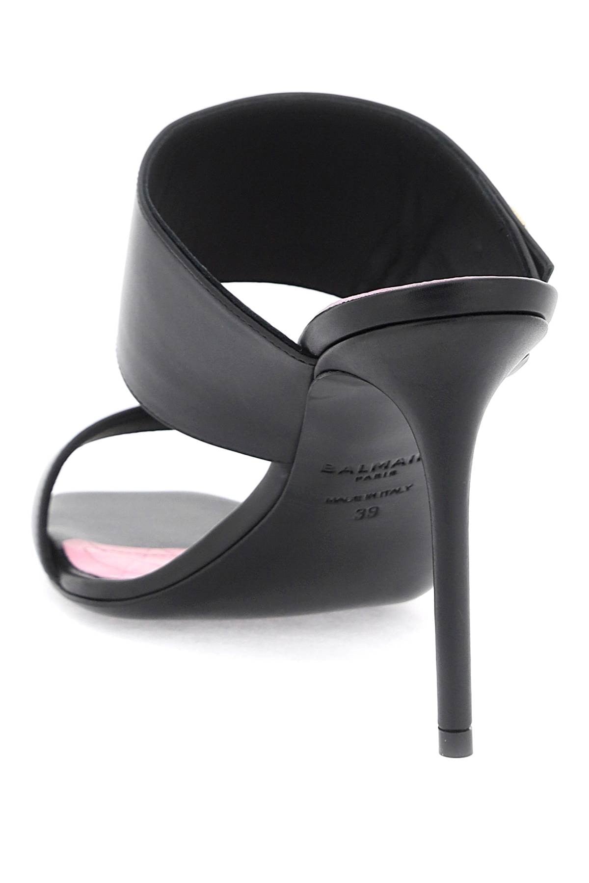 smooth leather eva mules in