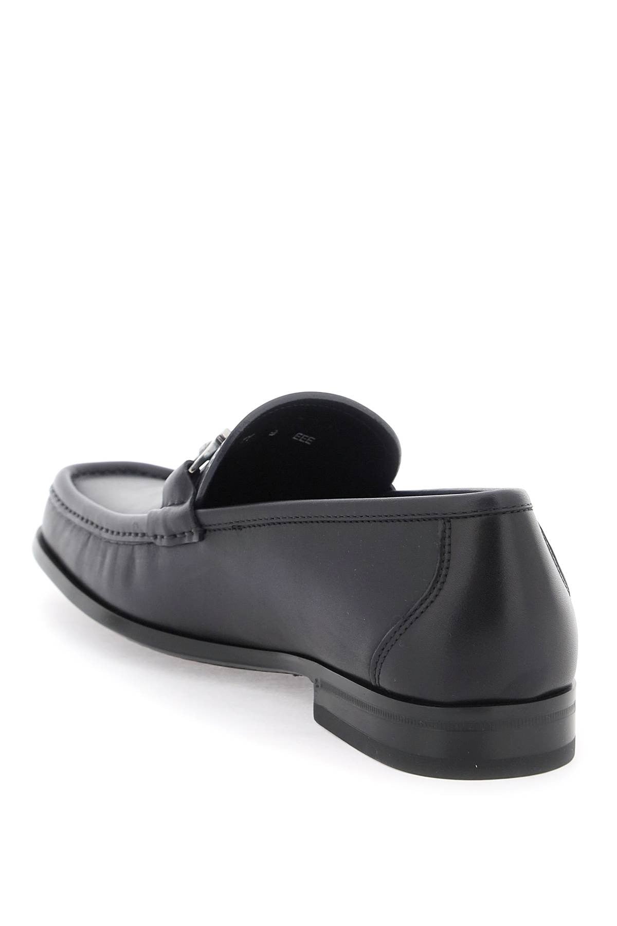 smooth leather loafers with gancini