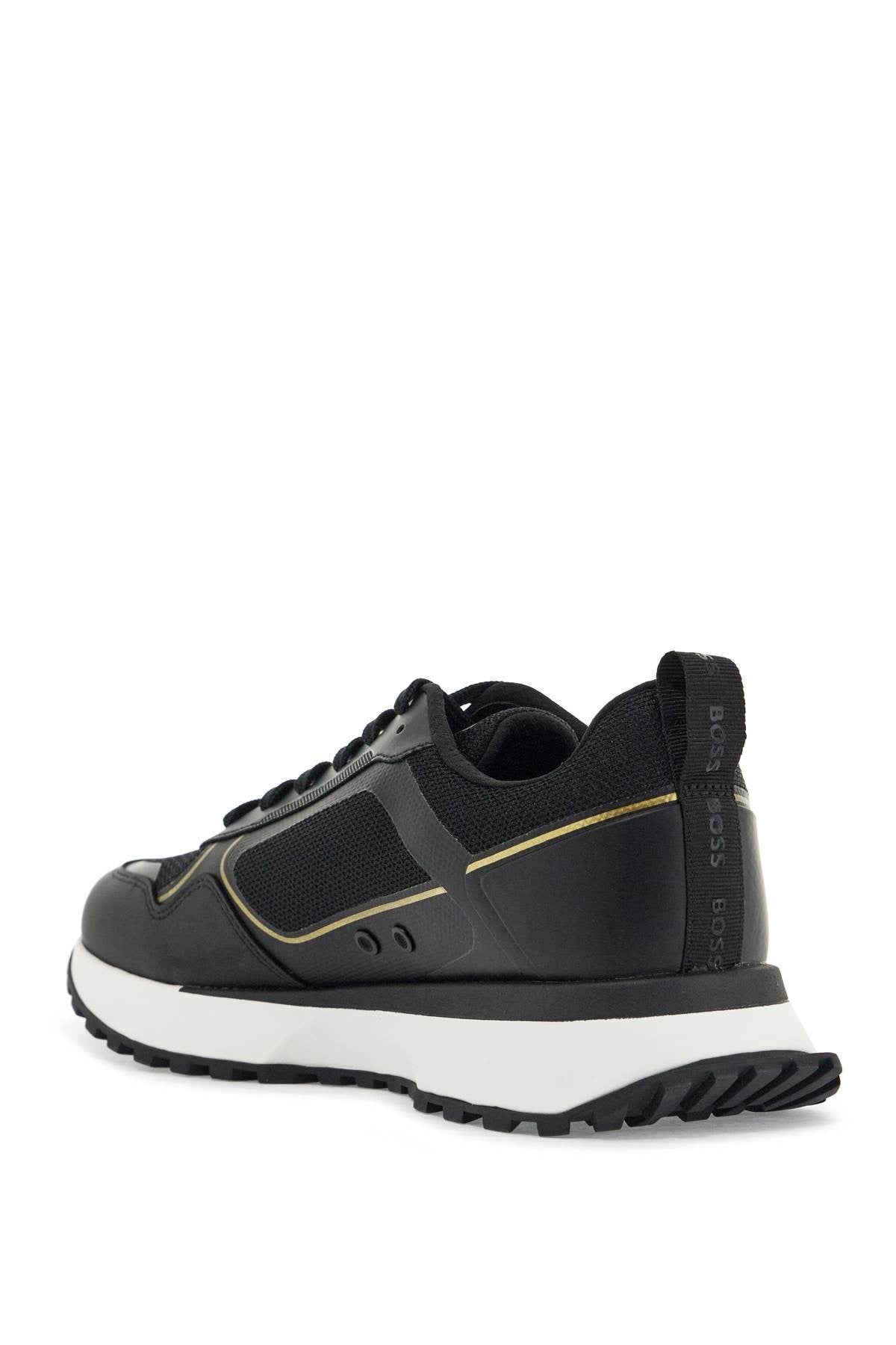 sneakers jonah runn merbl nere con dettagli oro e suola in gomma