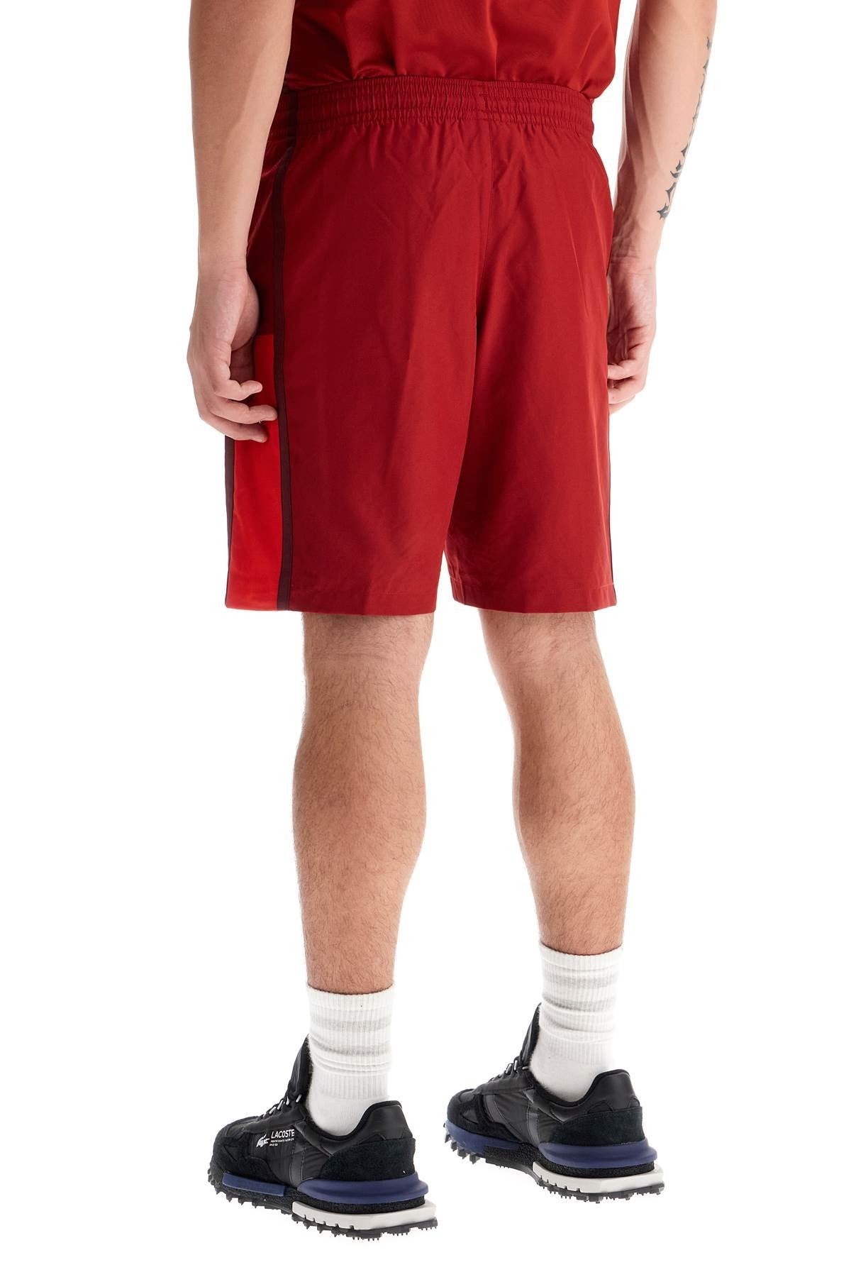 sporty color block bermuda shorts