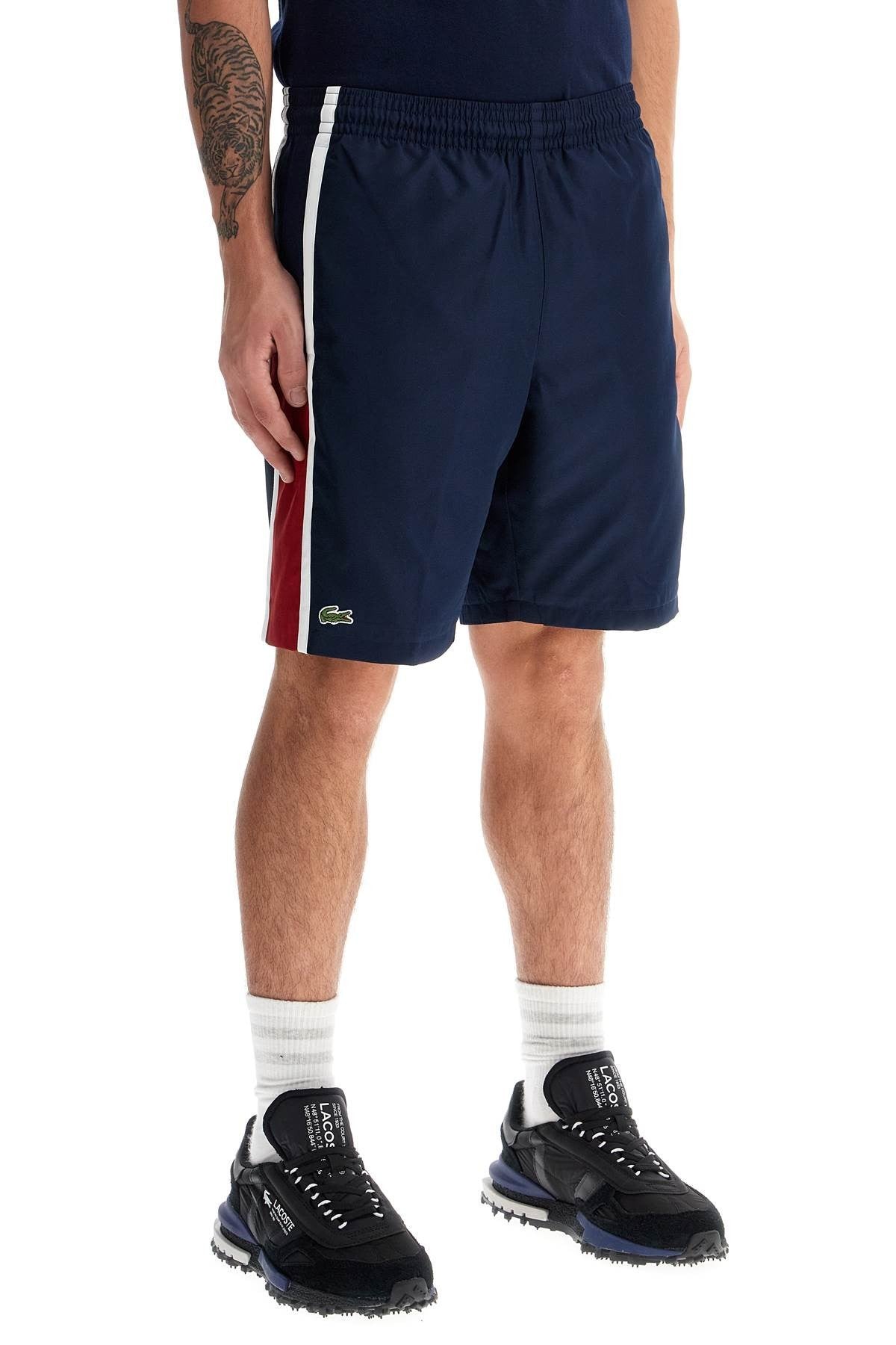 sporty color block bermuda shorts