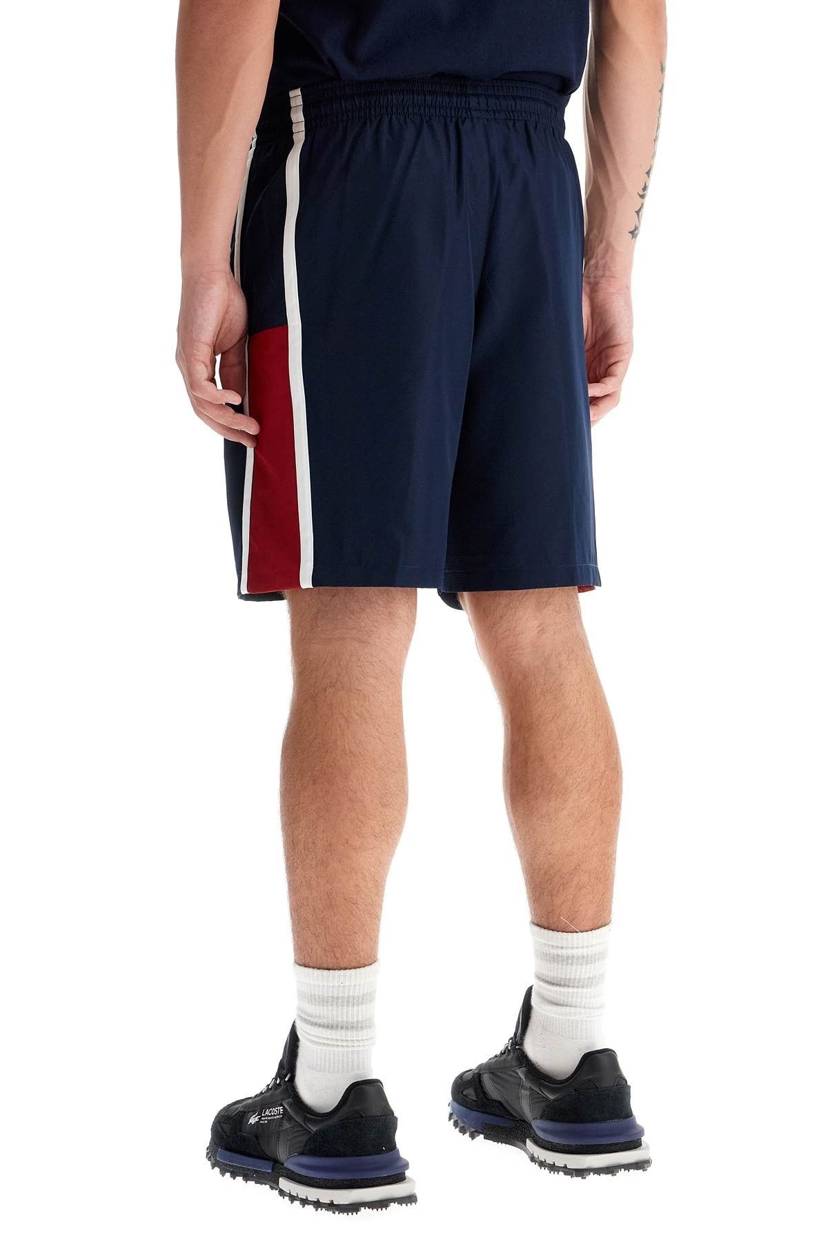 sporty color block bermuda shorts