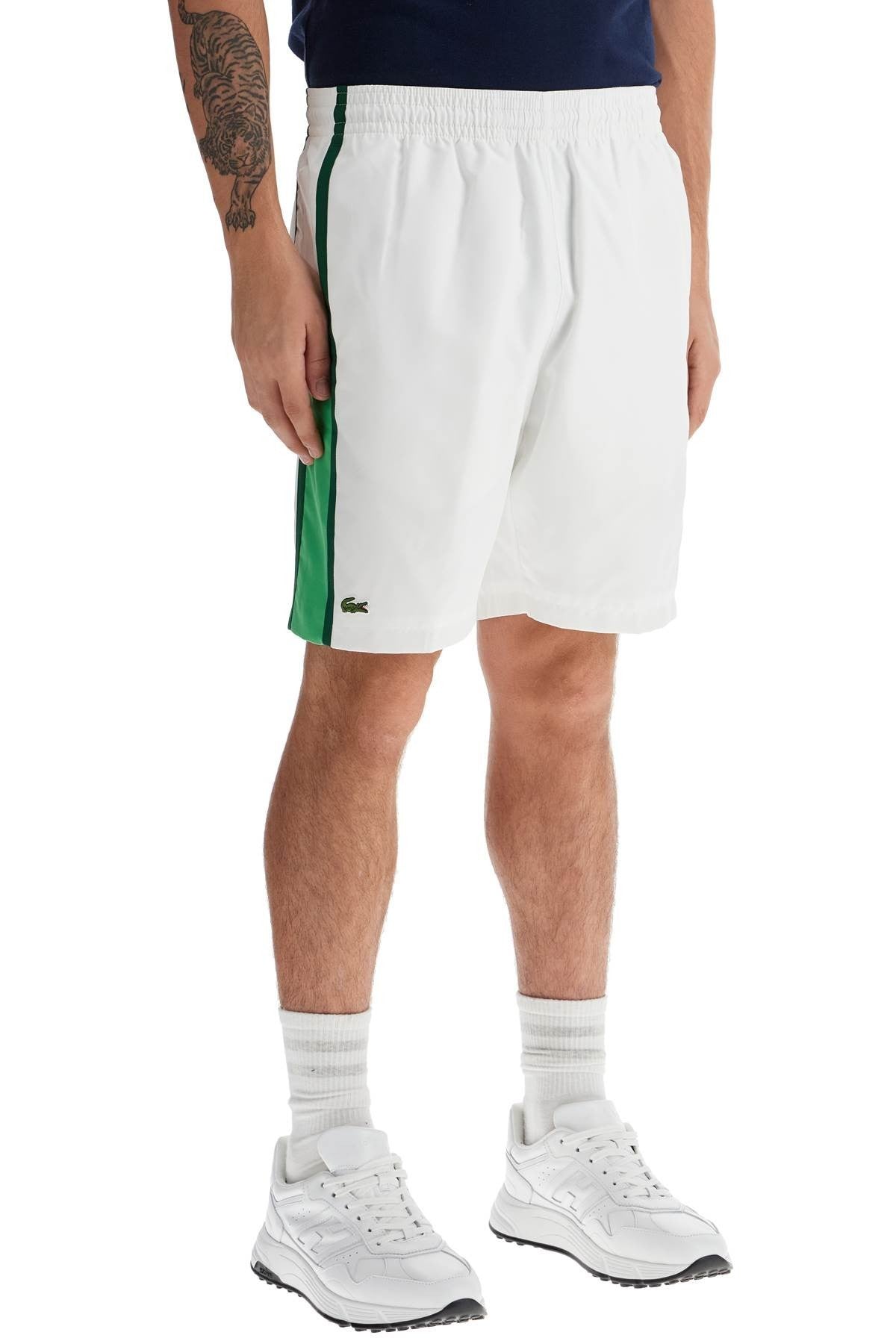 sporty color block bermuda shorts