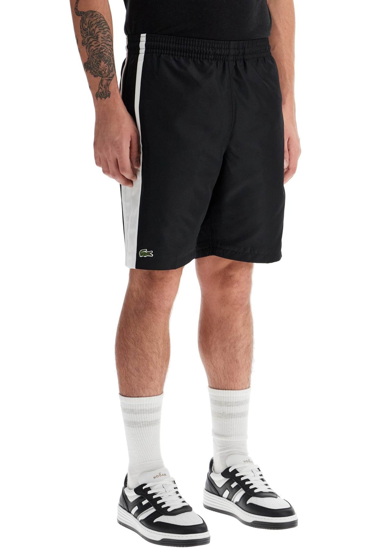 sporty color block bermuda shorts