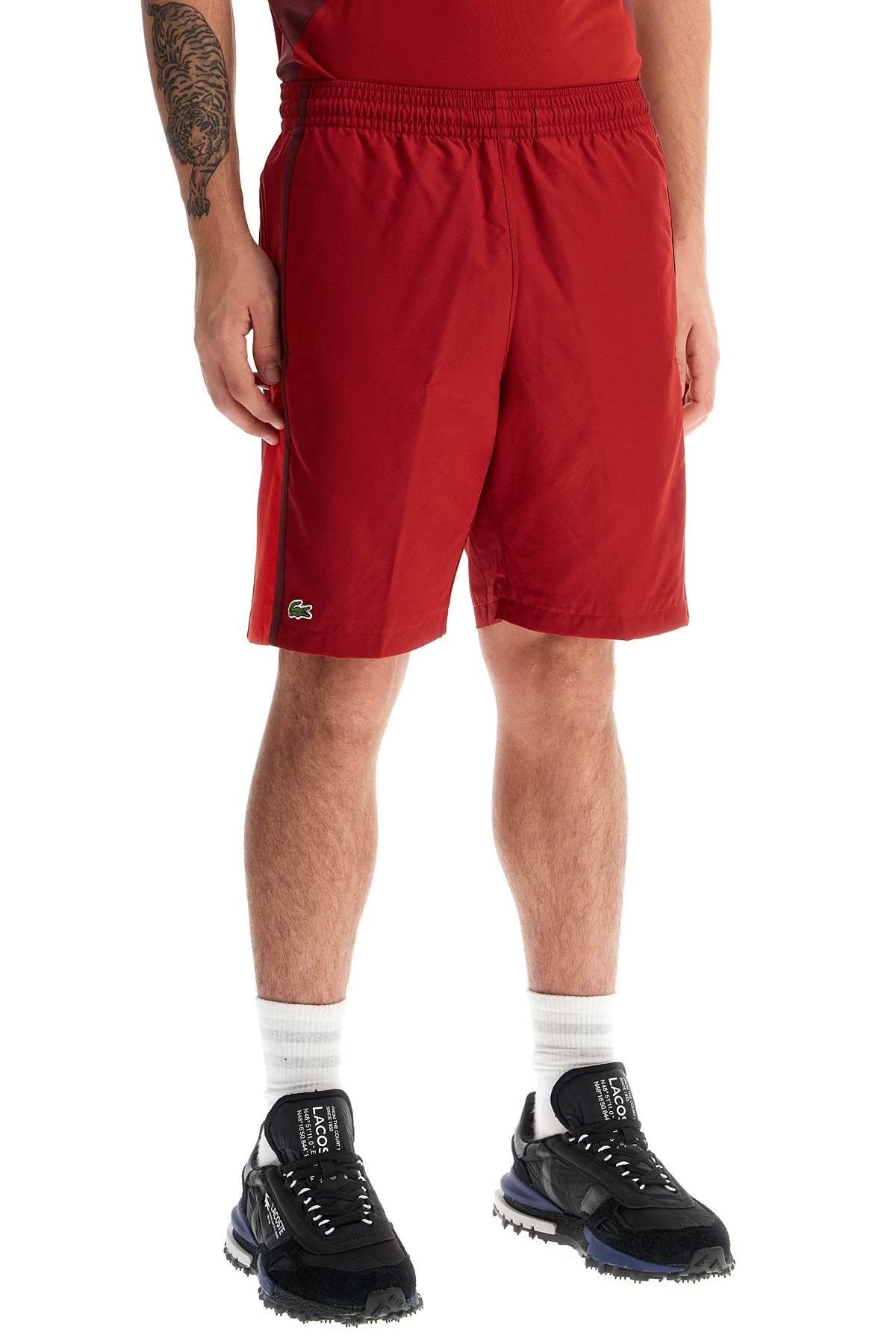 sporty color block bermuda shorts