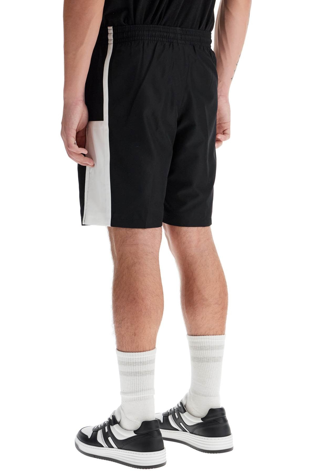 sporty color block bermuda shorts