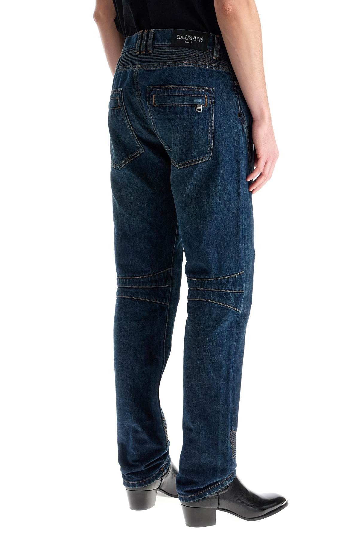 straight leg biker jeans