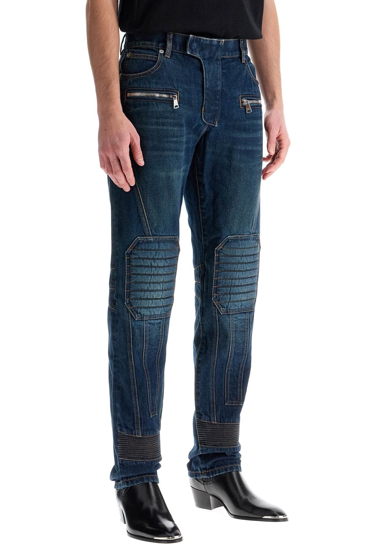 straight leg biker jeans