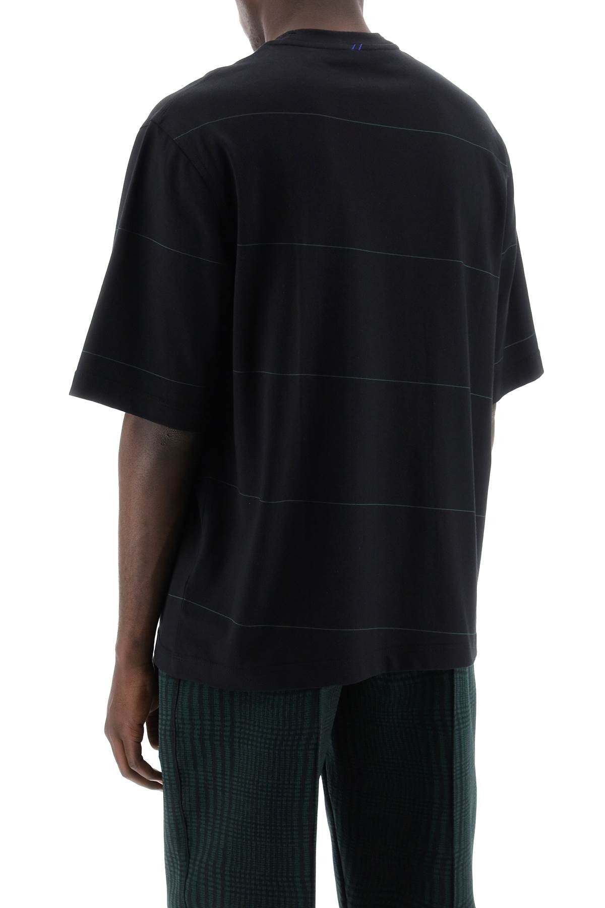 striped t-shirt with ekd embroidery