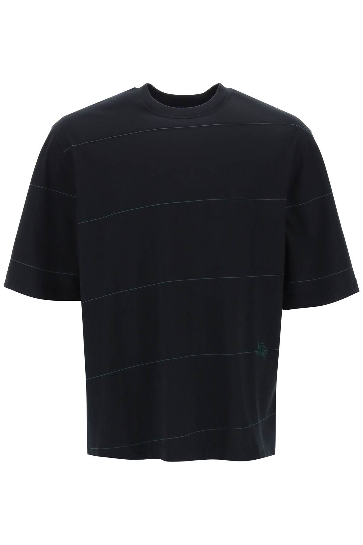 striped t-shirt with ekd embroidery
