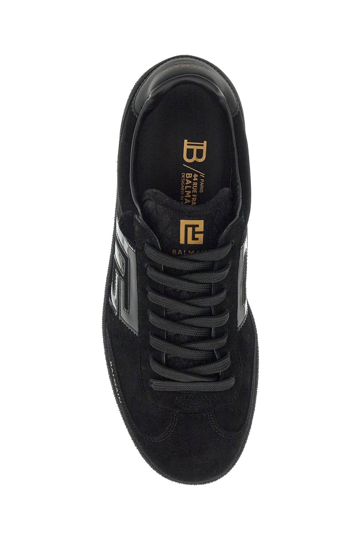 suede and patent leather swan sneakers in