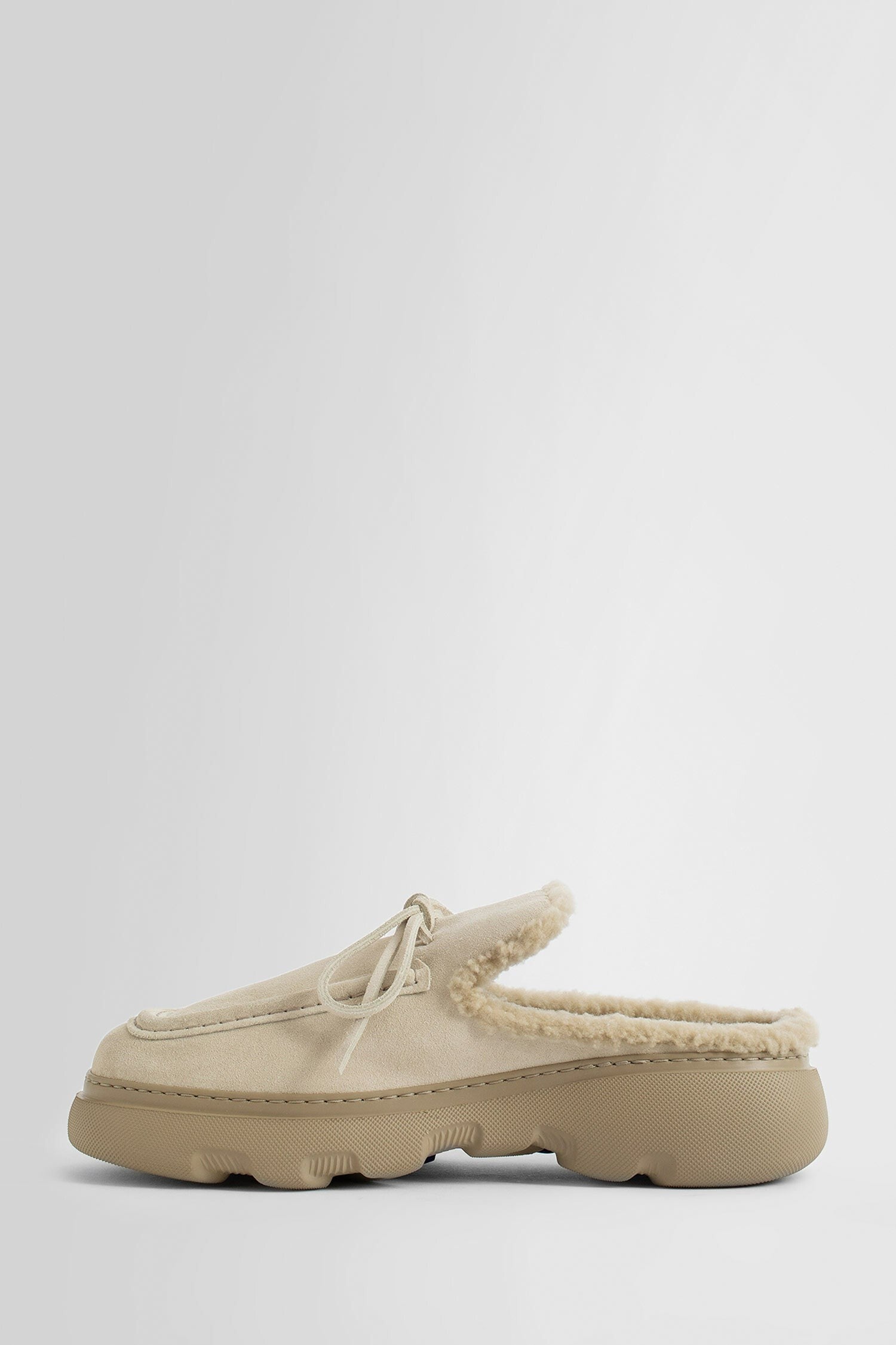 Suede And Shearling Stony Mules