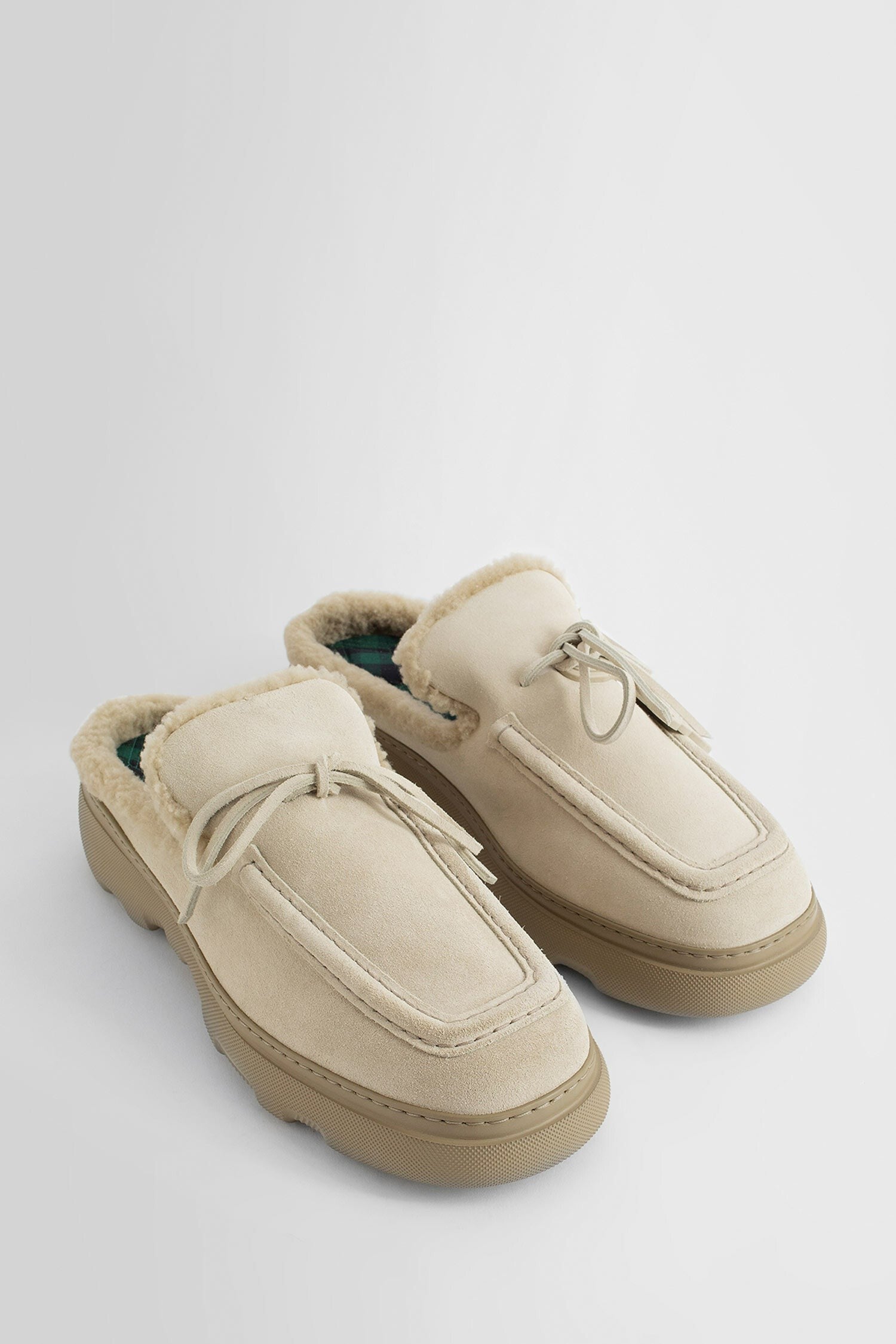 Suede And Shearling Stony Mules