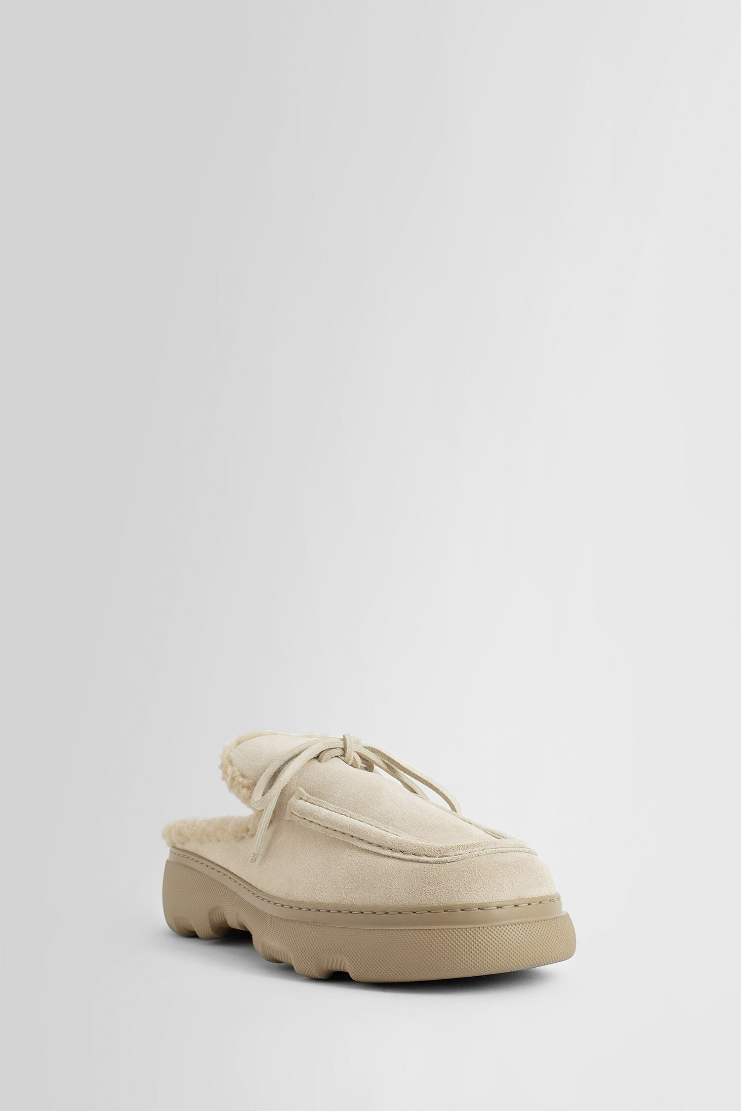 Suede And Shearling Stony Mules