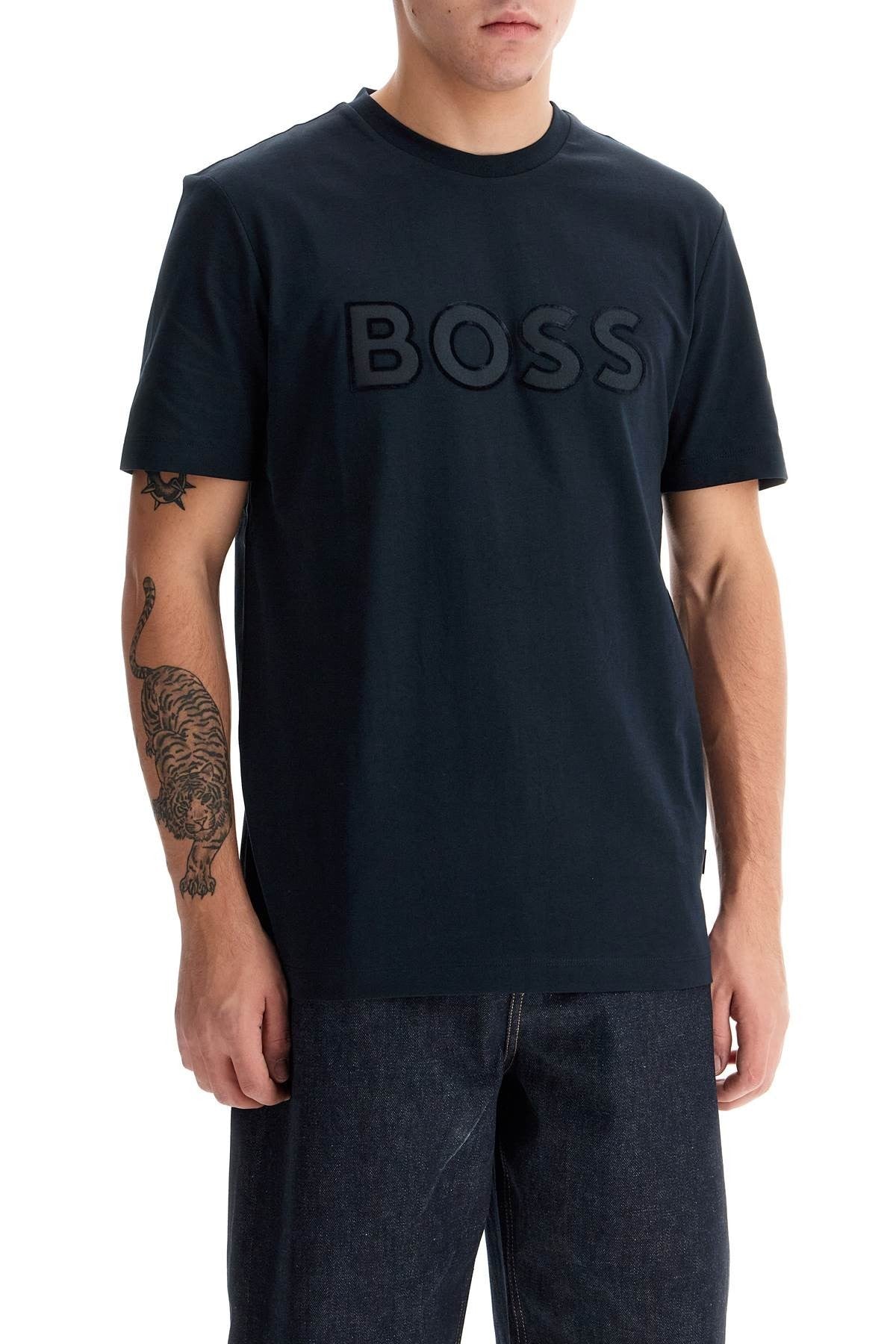 t-shirt with patch logo design