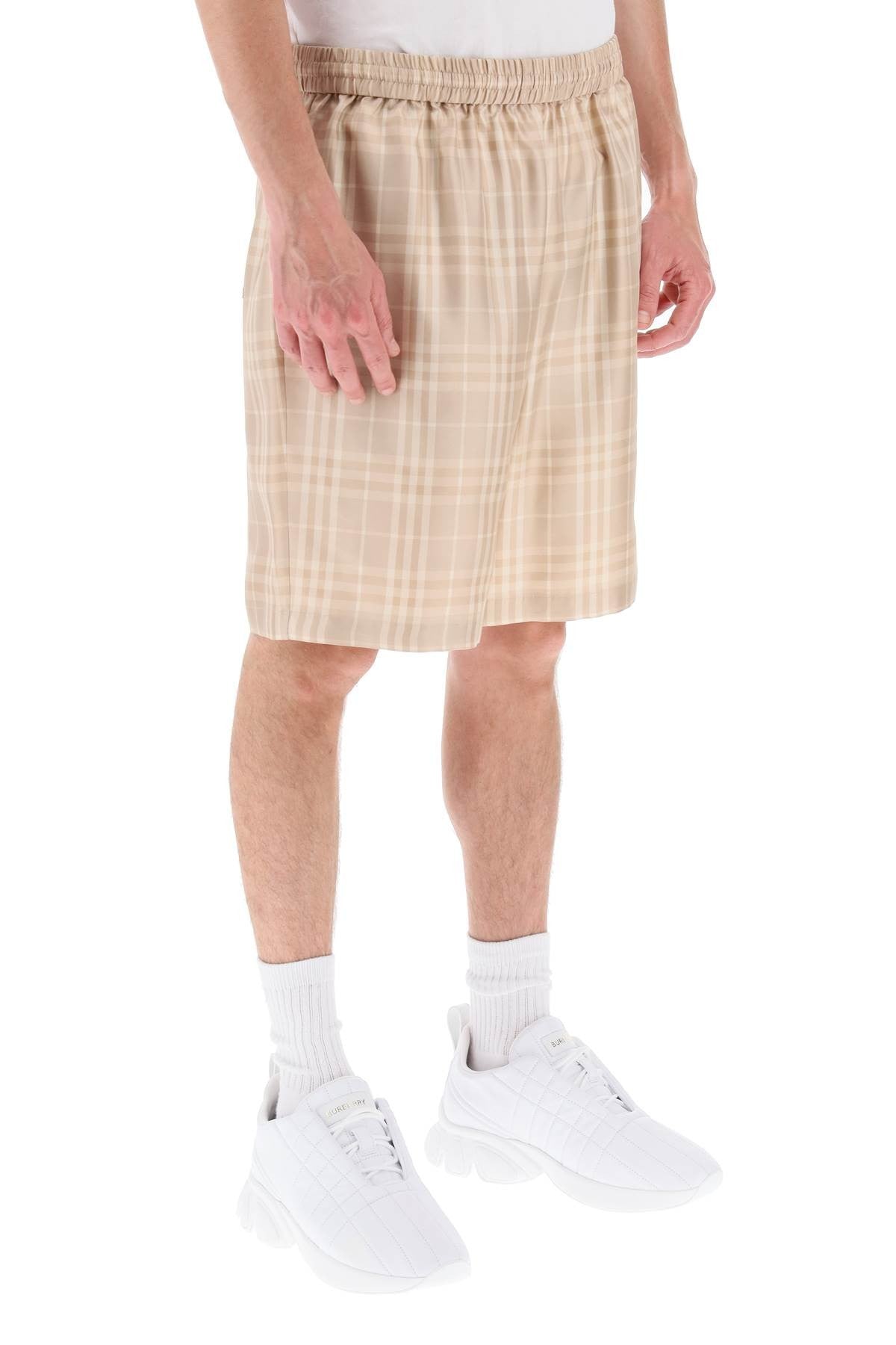 tartan silk shorts