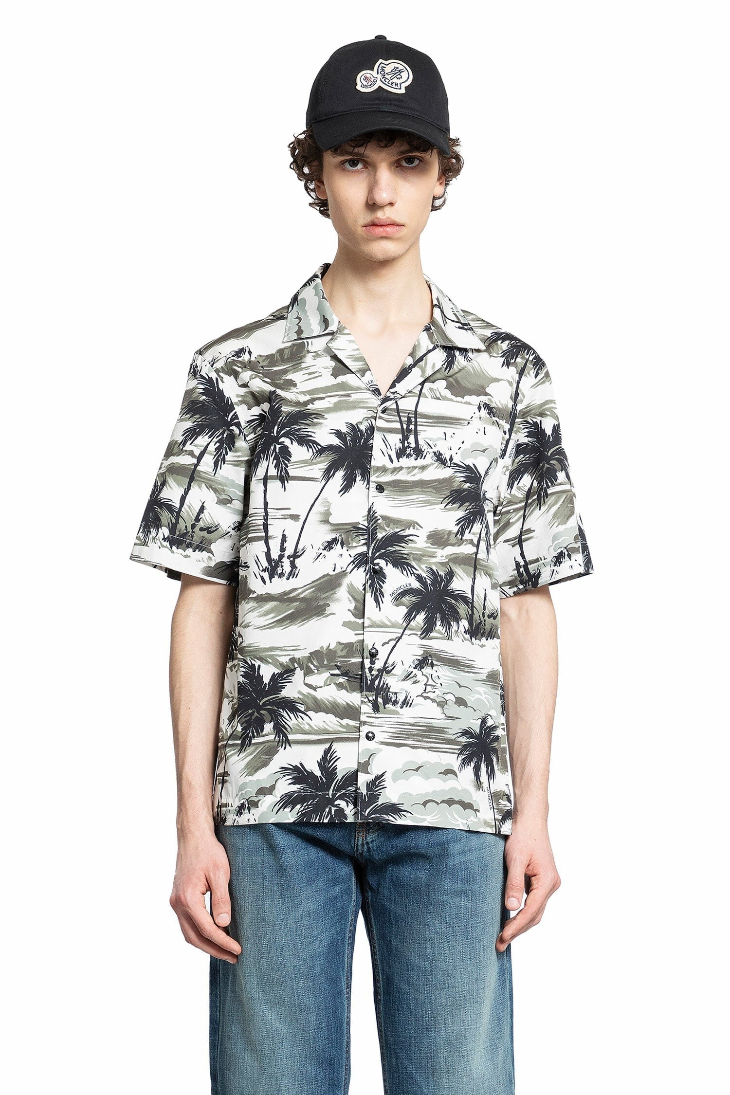 Tropical Palm Print Short Sleeve Shirt