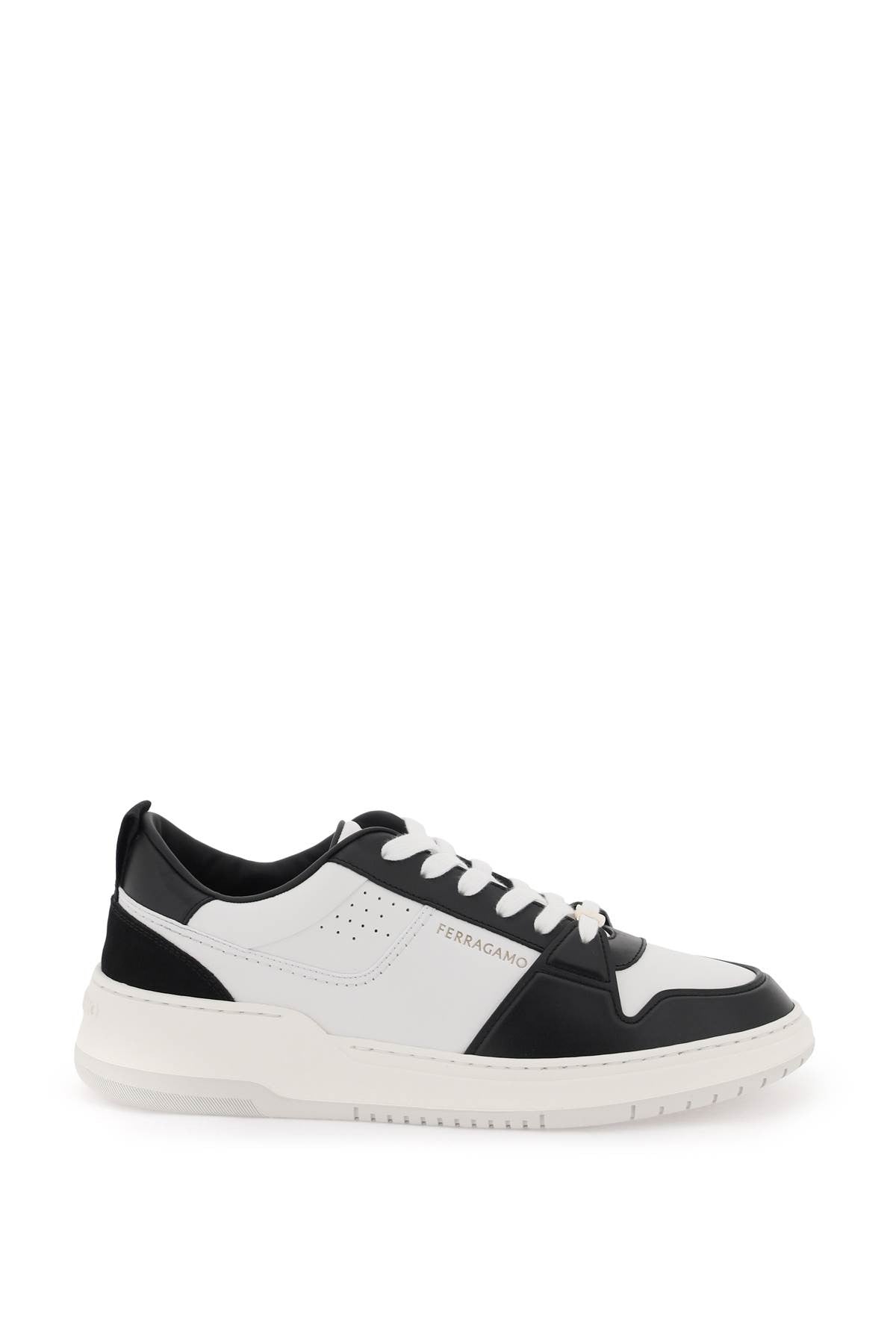 two-tone leather sneakers