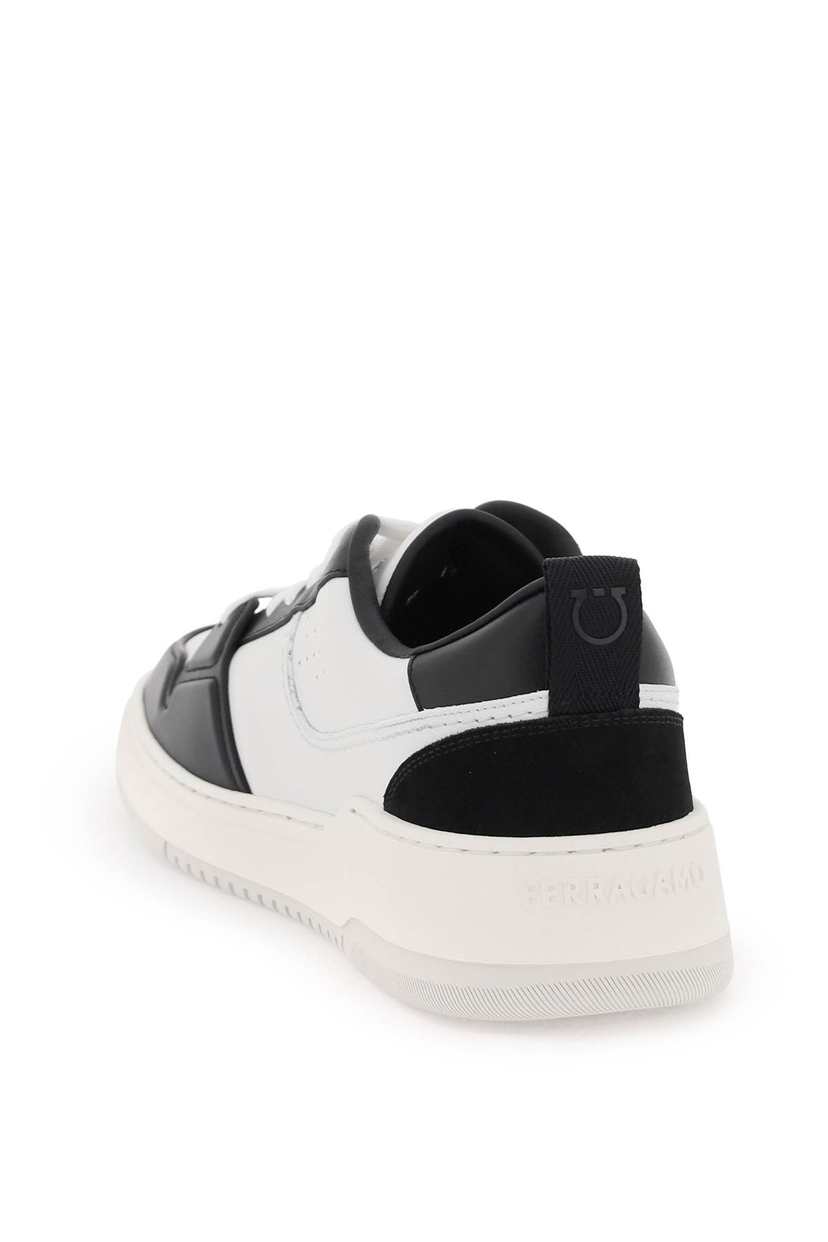 two-tone leather sneakers