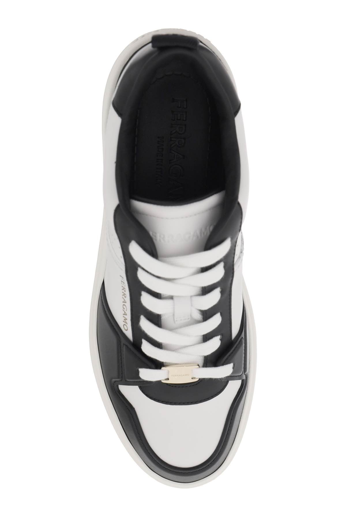 two-tone leather sneakers