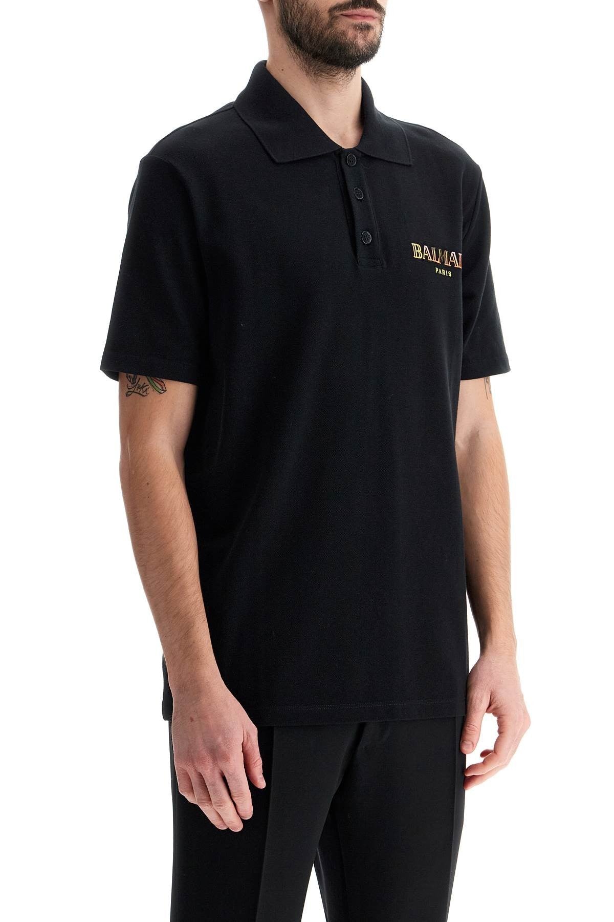 "vintage balmain embroidered polo shirt