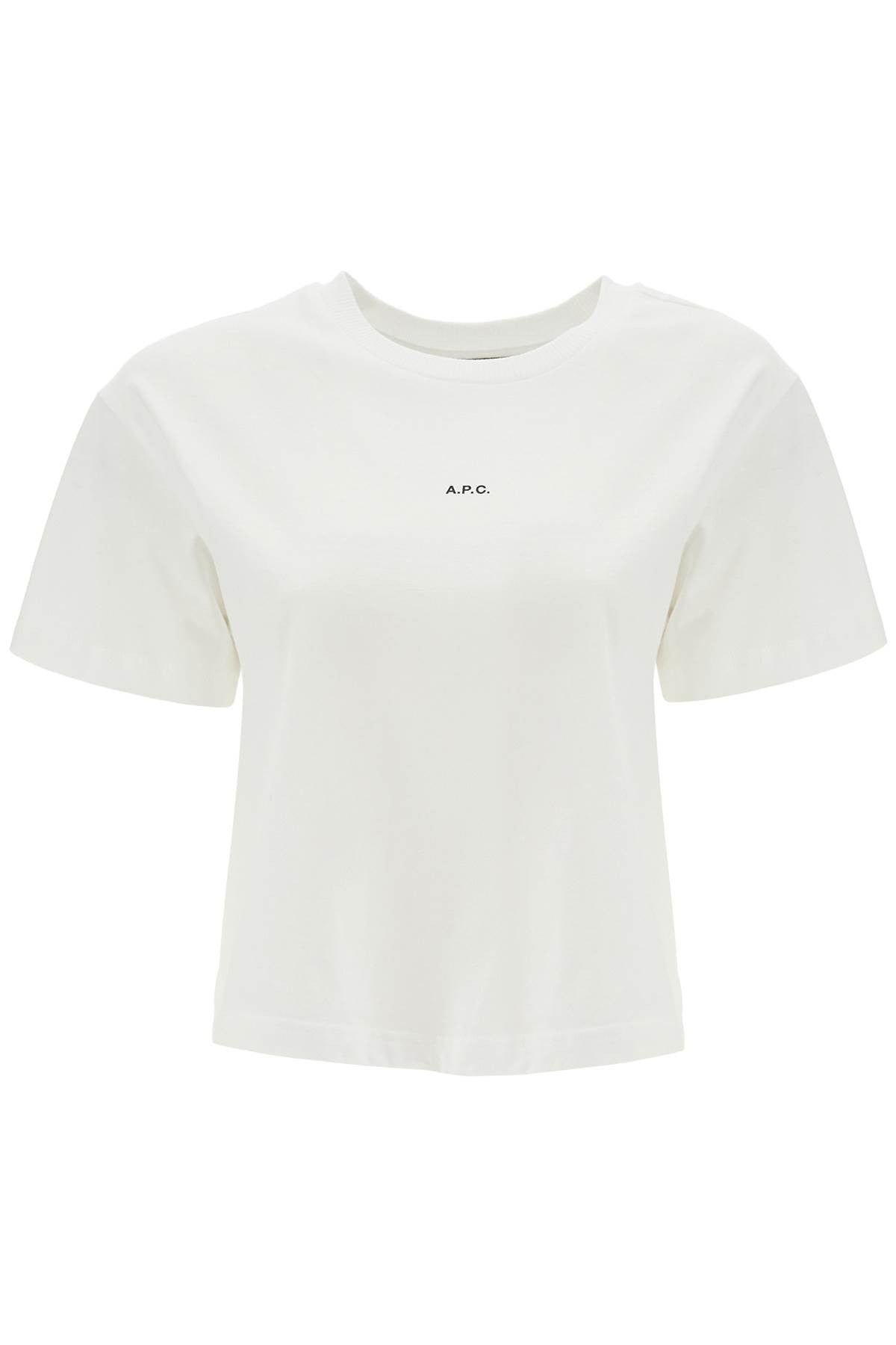 women's organic cotton white boxy cropped t-shirt with micro embroidered logo gots