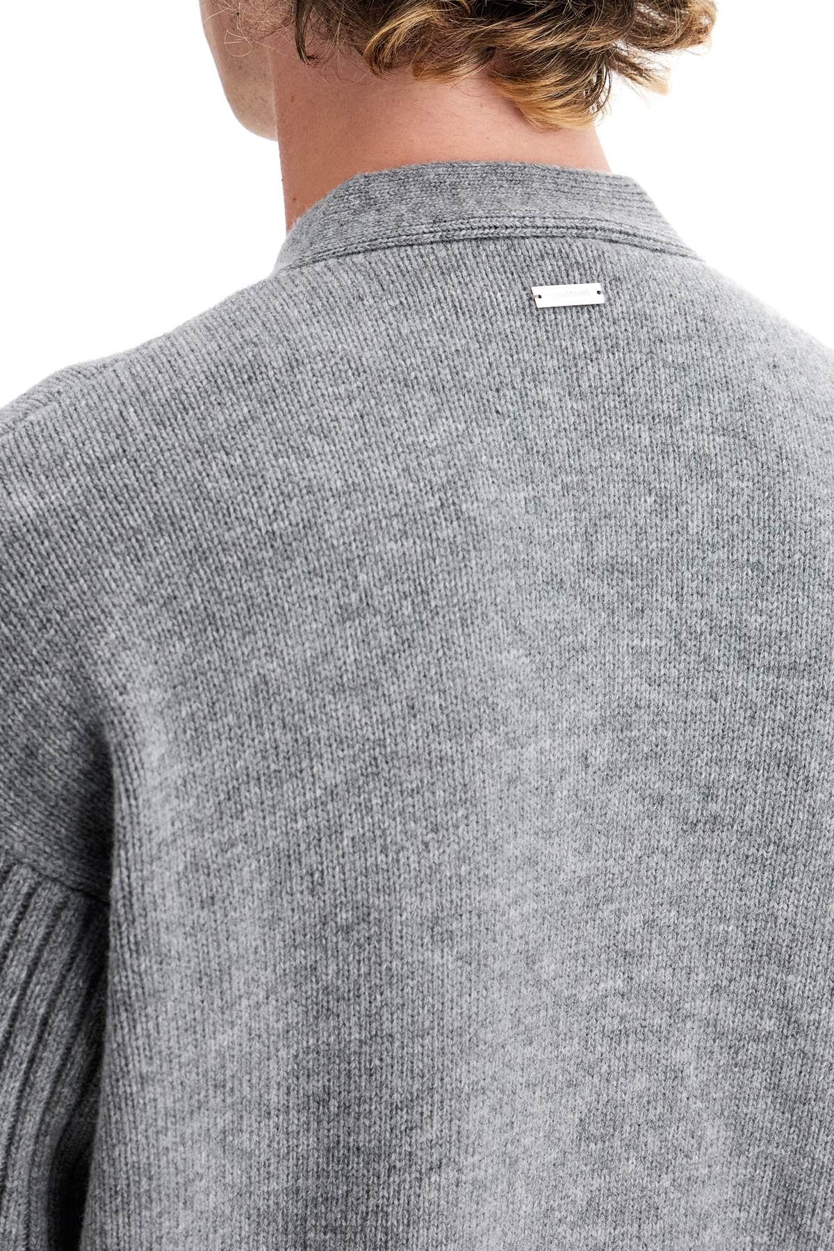 wool cardigan with patches