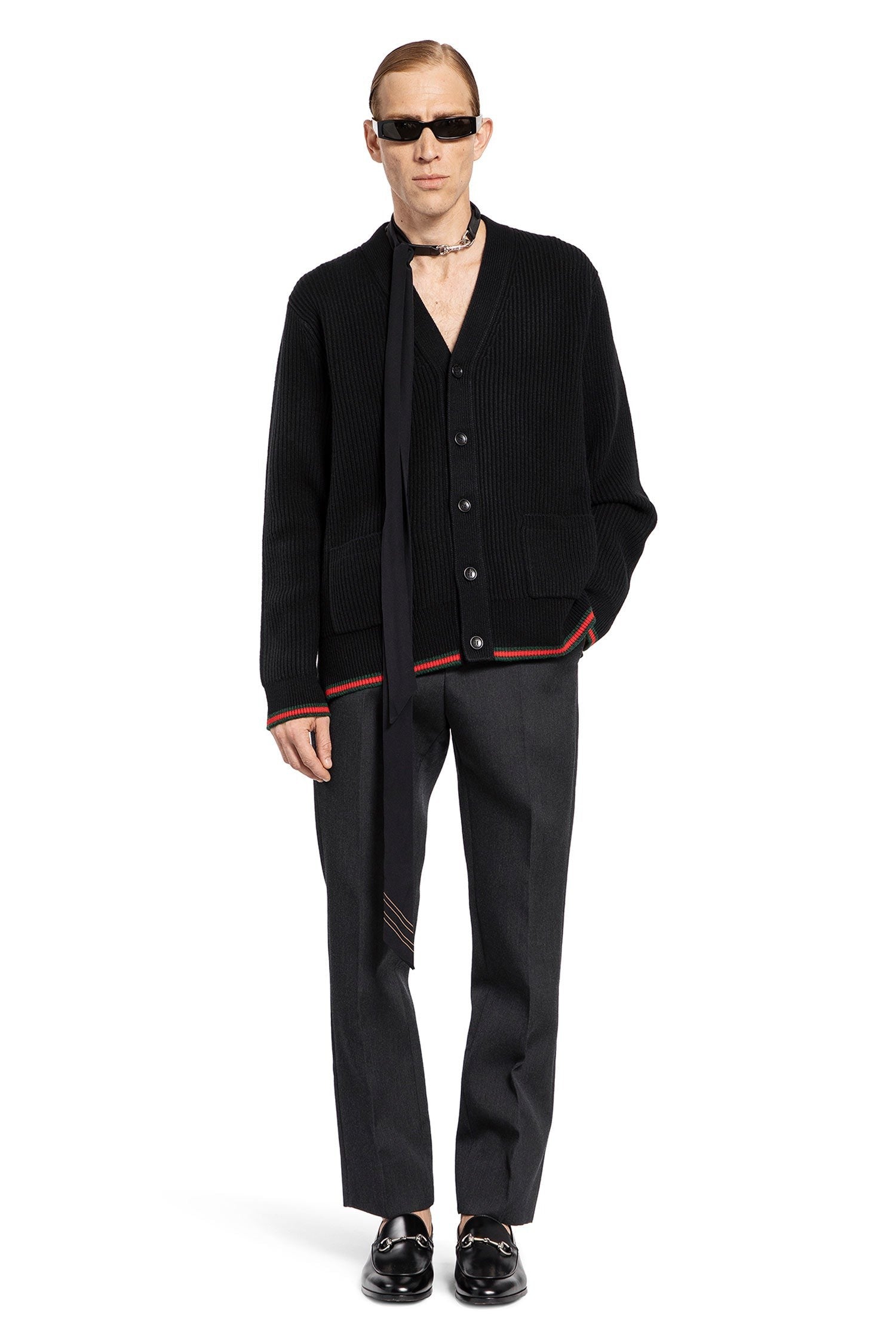 Wool Cashmere Web Cardigan