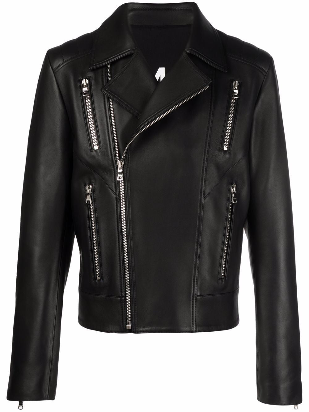 Zipped Leather Biker Jacket